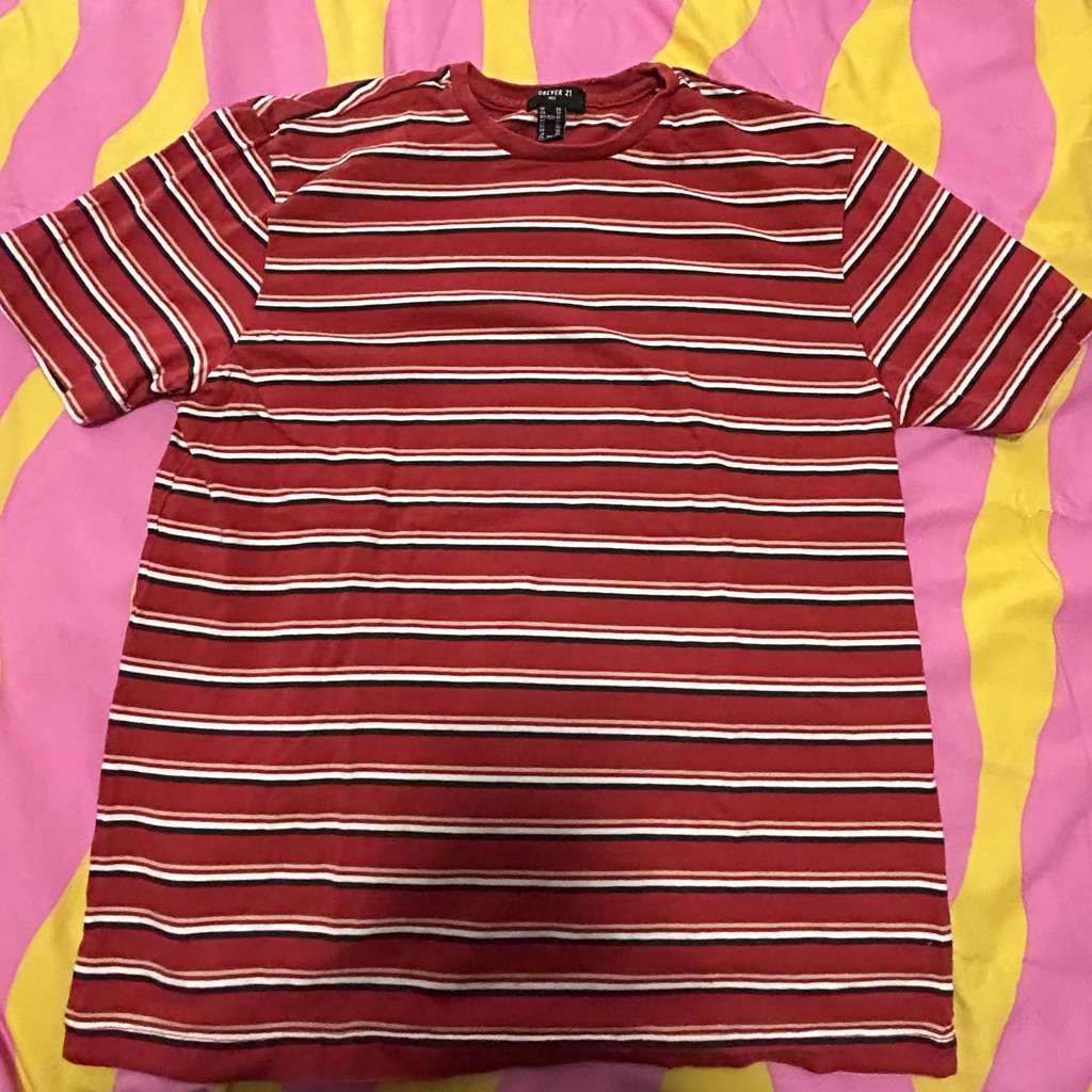 Men’s 70s Retro Orange Striped Tee